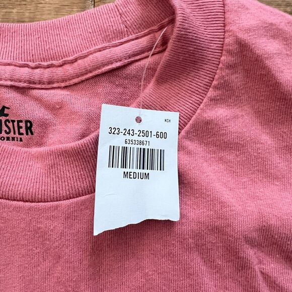 NWT Hollister Tee T-Shirt Men's Size M Graphic Long Sleeve Pink Palm Tree - Picture 5 of 10